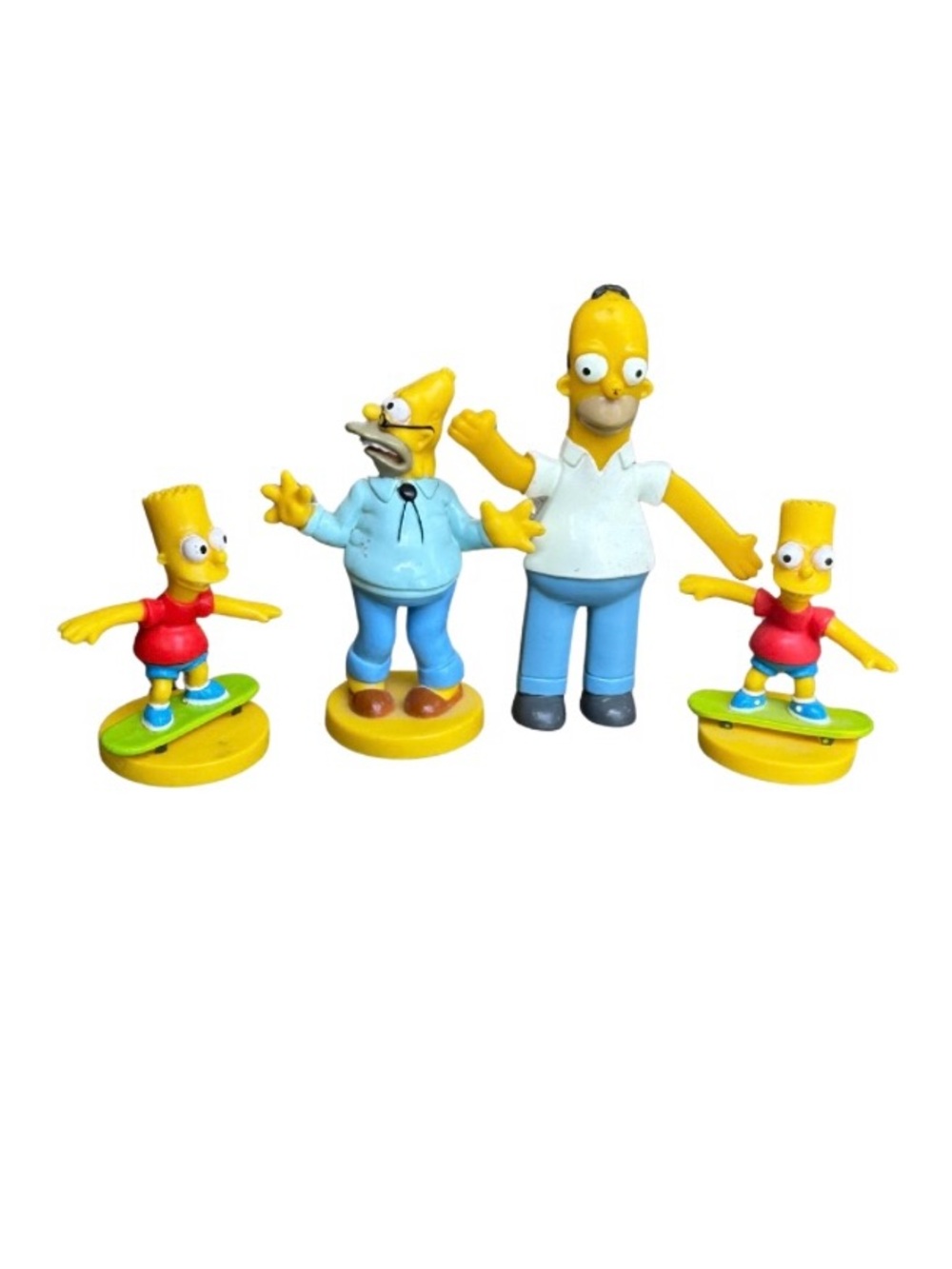 Lot of 4 The Simpsons Homer Bart and Abe Simpson Figures